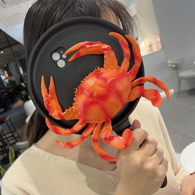 Phone Case For iPhone 16E 16 15 14 Pro Max 13 12Pro 11 X XR XSMax 7 8 Plus SE 2020 Luxury 3D Funny Funny Pan Crab Gaga Back Cover Cases