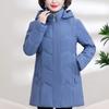Middle Age Women's Puffer Jackets Winter Vintage Parkas Hooded Plus Size Elegant Thick Warm Down Coats Woman Outerwears