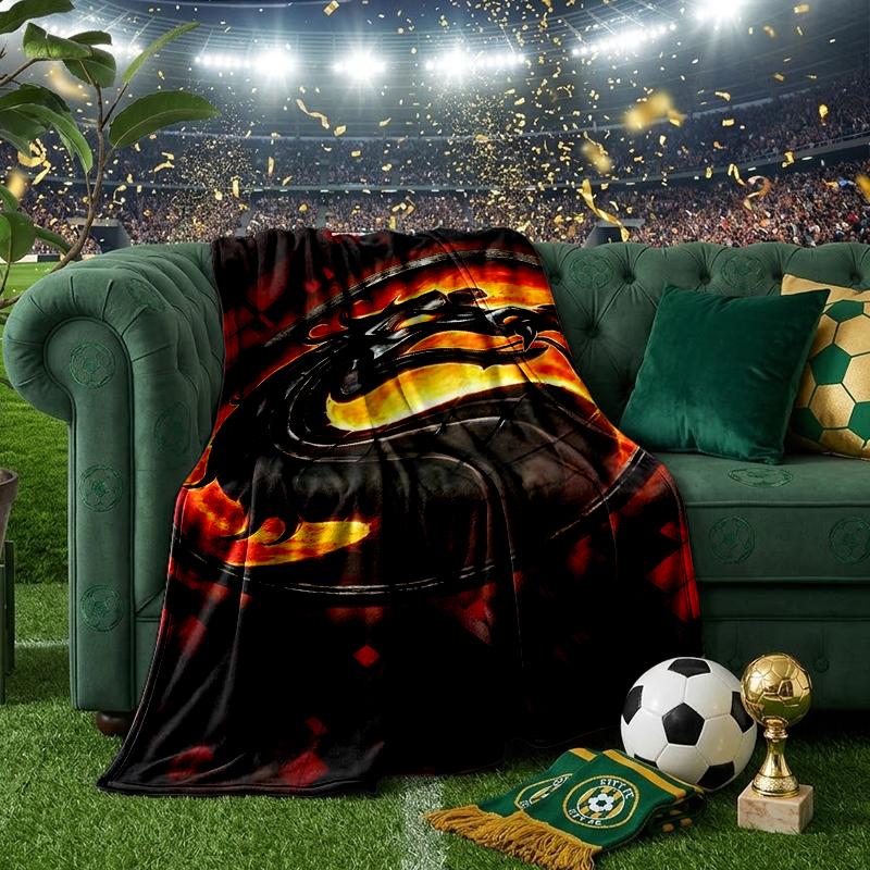 Dark Warrior's Mortal Kombat Blanket Flannel Throw for Sofa, Indoor, Camping, Living Room, Office, Chair, And Bed Soft Birthday Gift