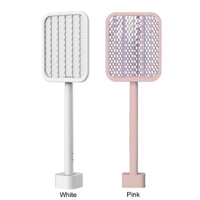 Electric Fly Swatter Racket with Powerful Mosquitoes Trap Lamp Retractable Rechargeable Mosquito Killer Mosquito Fly Bat Swatter