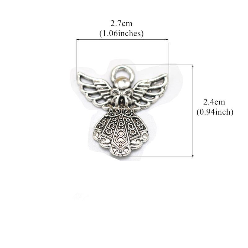 10 ks 27x24mm starožitné stříbrné barvy křídlo strážného anděla korálky přívěsky pro DIY ručně vyráběné náramky náhrdelníky výroba šperků
