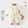 180g Thickened Baby Autumn/Winter Belly-Protecting Warm Outfit: Padded Top & Pants Set
