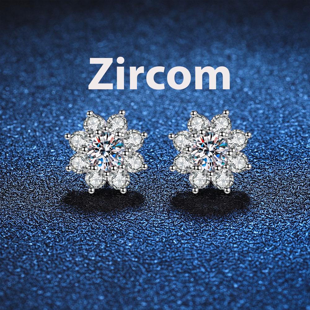 0.3-0.5ct Moissanite Earrings for Women Lab Grown Diamond Ear Studs 925 Silver Fine Jewelry Gift