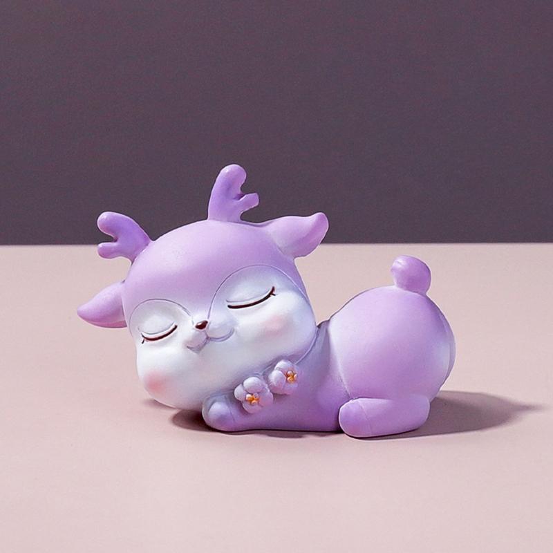 Resin Deer Figurine Statues Deer Dashboard Decorations Car Home Office Decor Craft Gifts Christmas Ornaments 8 Styles