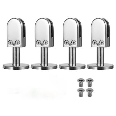 4 SZTUKI Zaciski do Szkła 304 Uchwyt do Szkła Regulowany Klips do Szkła 8mm Uchwyt do Półki Szklanej Panele Szklane z Prętem 40mm