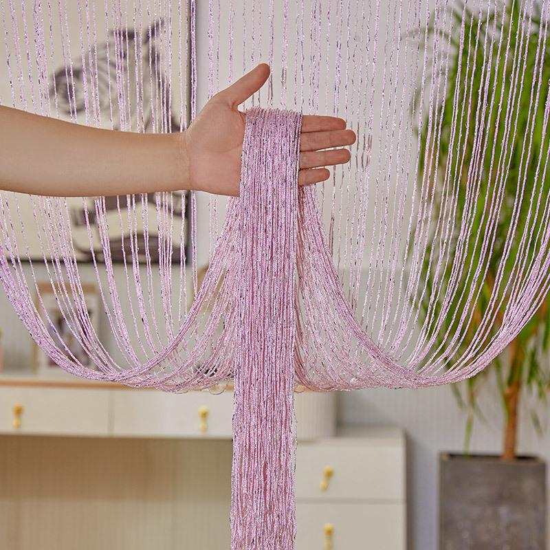 3m X 3m Colorful Silver Glitter Tassel String Curtain, Extra Dense Hanging Room Divider Curtain for Wedding Living Room Entryway