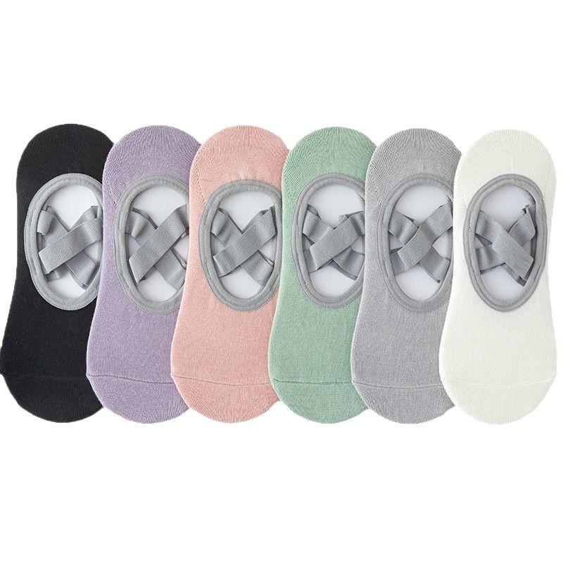 Yoga Socks, Women's Cotton Socks, Summer Boat Socks, Pilates Professional Sports Fitness Dance Floor Socks, Anti-slip and Non-dropping Heels