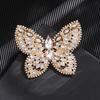 Crystal Butterfly Brooch Zinc Alloy Elegant Design Lightweight For Daily Wear And Evening Event Secure Pin Gift