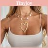 Modern Style Alloy Heart Shape Necklace With Multilayer Design For Office Wear