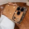 Coque transparente plaquée électro pour iPhone 17 Pro Max 16 15 Plus Protection complète de l'objectif Pare-chocs à coussin d'air Pour 11 12 13 14 Pro Max