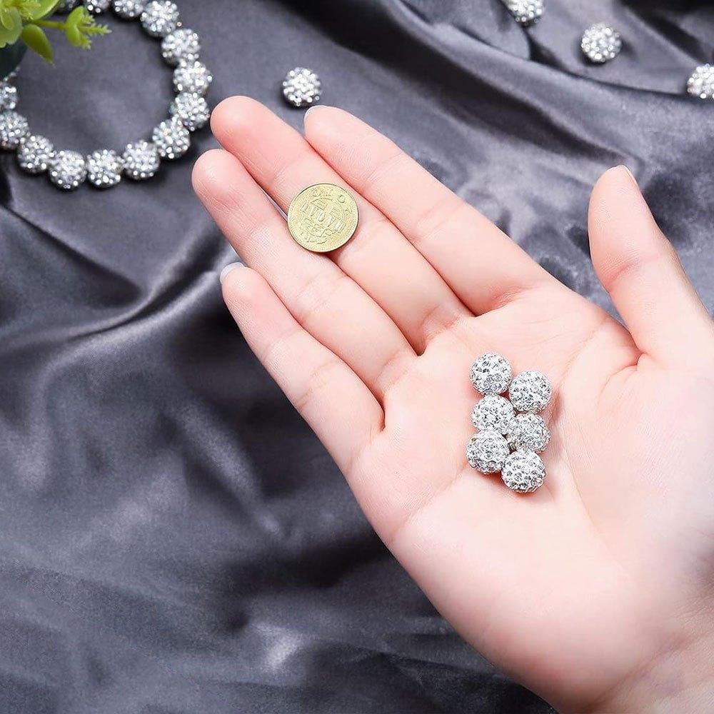 10/20/40 jewelry decorative beads, 10mm sparkling crystal clay beads disco ball clay round beads loose, used for making DIY bracelets and necklaces