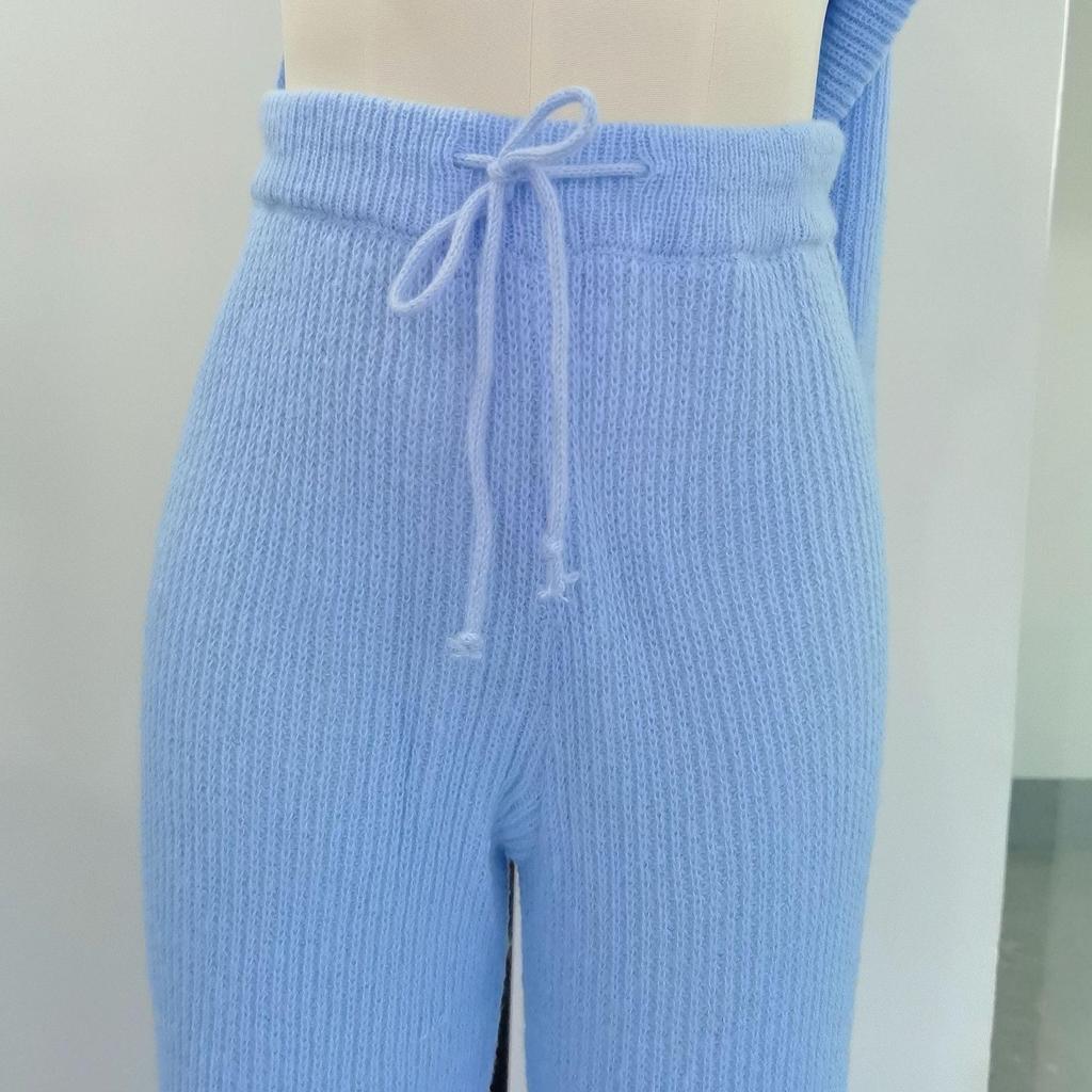 2025 Fall/Winter Women's Casual Set: Solid Color Loose Hooded Sweater with Elastic