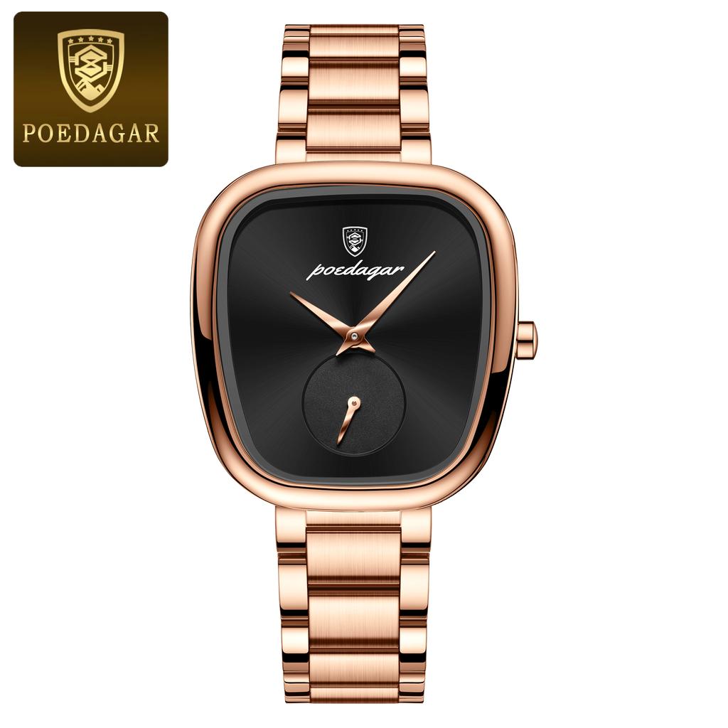 POEDAGAR Top Fashion Woman Wristwatch Waterproof Stainless Steel Quartz Ladies Watch Luxury Elegant Watches Female