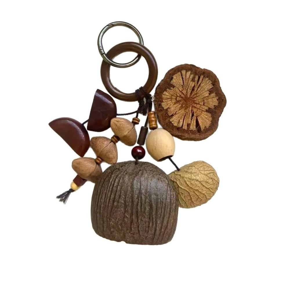 New Natural Nut Shell Nut Shell Bell Sound Ringing Hand Cranked Natural Fruit Shell Pendant Handmade Hanging Bell Home Decor