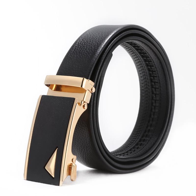 Men'S Belt No Standard Casual Belt Foreign Trade Youth Simple Automatic Buckle Imitation Leather Iron Buckle Belt