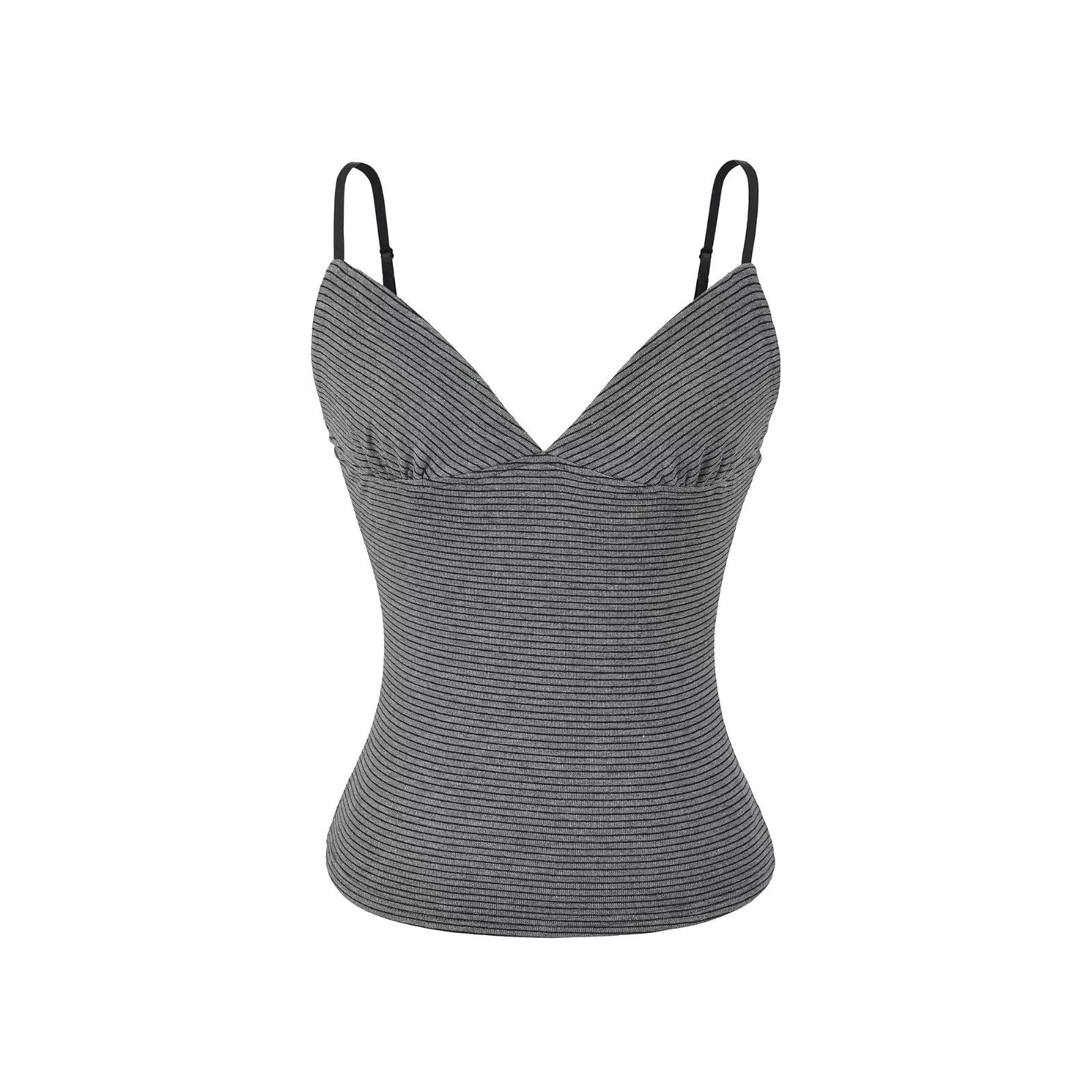 Spicy Chic Striped Camisole: Slim Fit, Cinched Waist, Open Back – Perfect Spring/Summer Women s Top L