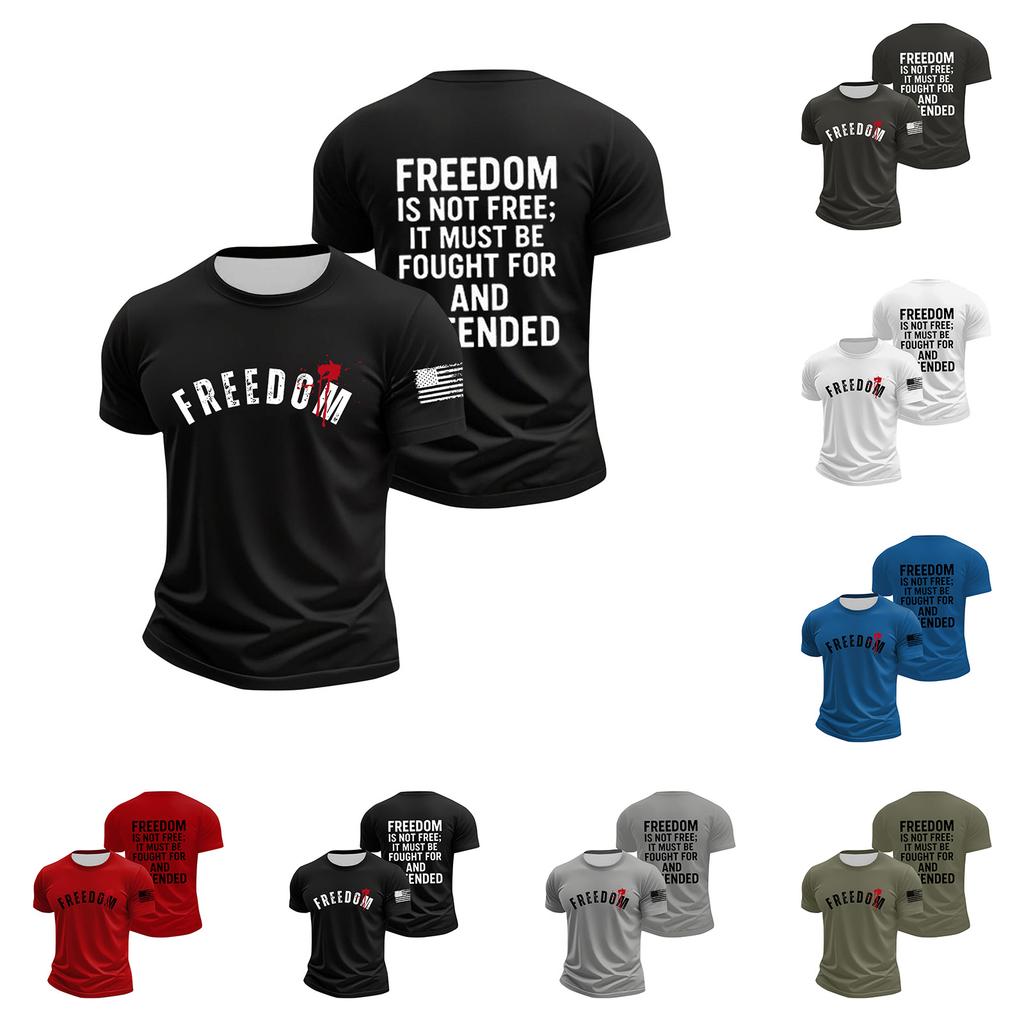 Men's Printed Short Sleeve T-Shirt Men's Loose Casual Short Sleeve Top