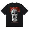 Insomnia Sturmhaube T-Shirt Streetwear Grafik-T-Shirt Dunkle Ästhetik Schwarz UK