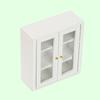 Dollhouse Wall Cabinet Realistic Clear Glass Door Mini 1/12 Doll House Miniature Wall Cabinet Model Simulation Furniture Accessories for Bathroom