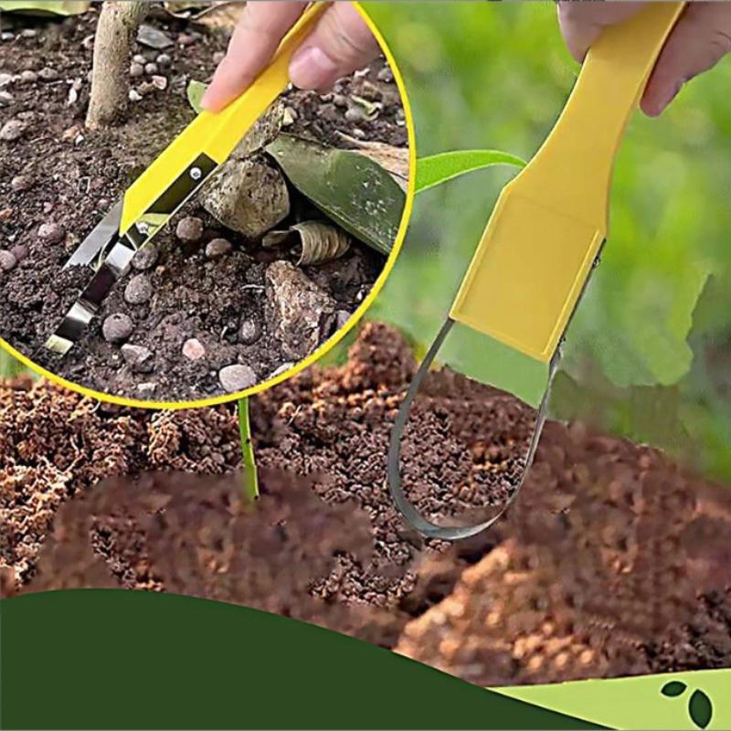 Garden Hand Loop Weeder Tool - Iron Loop Design With Sharp Blades - Manual Weeders Tool For Weeding, Loosening