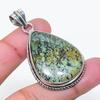 Natural Tibetan Turquoise Gemstone 925 Sterling Silver Pendant 2.05" AP-15147