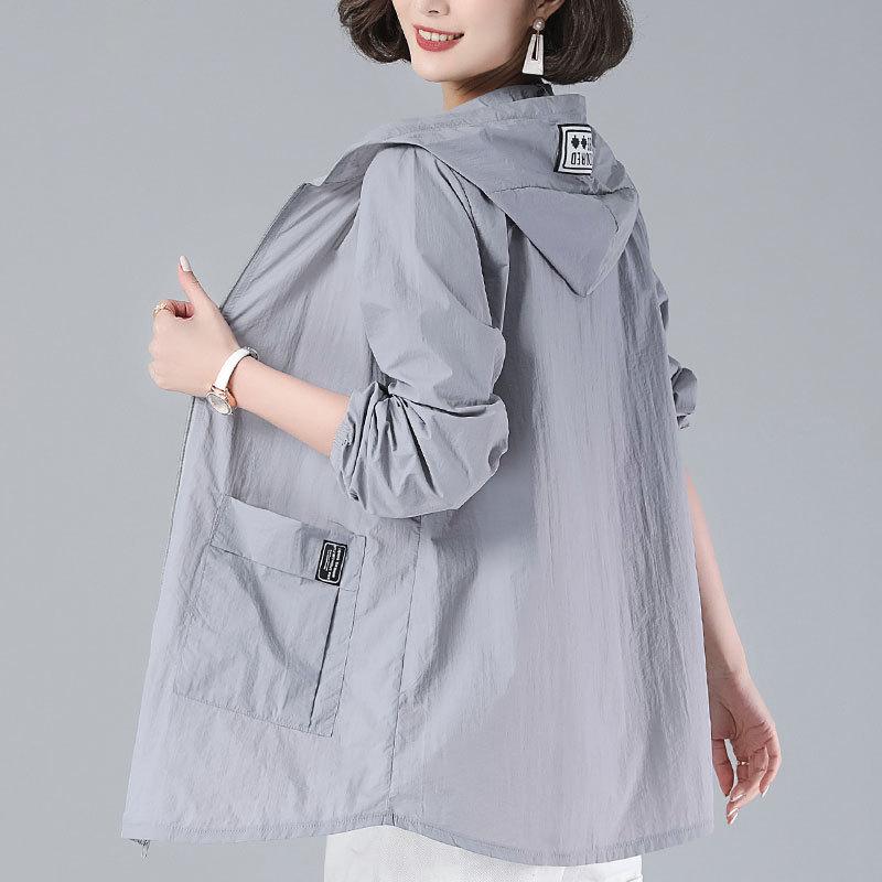 Plus Size Women's Mid-Length UV Protection Summer Coat (80-200 jin)