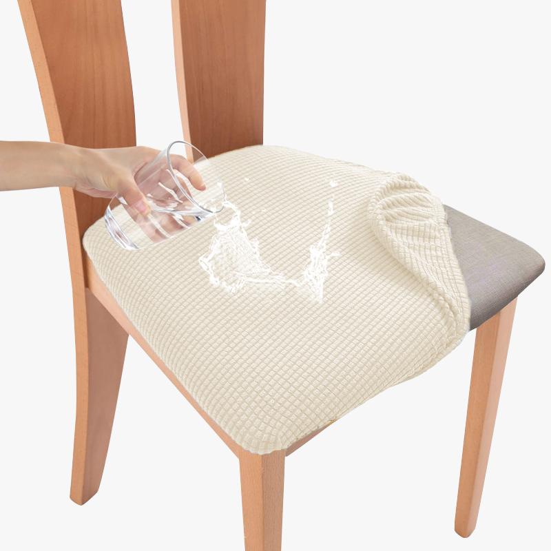 Nepromokavé Strečové Žakárové Potahy na Sedáky Židlí Odnímatelné Pratelné Polštářky Chrániče Sedáků Židlí do Jídelny