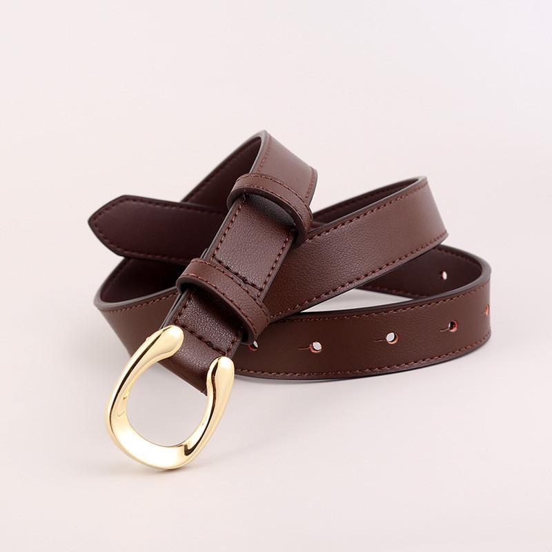 

Fashion Ladies Leather Belt With Alloy Buckle For Dresses And Jeans