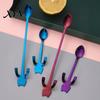 Coffee Cup Stirrer 304 Stainless Steel Spoon, Hanging Cat Spoon for Mugs Tall Cups, Long Short Handle Tea Stirring Ideal Desserts & Ice Cream