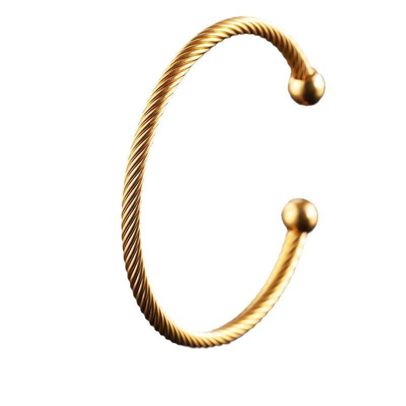 Titanium Steel C-shaped Gold Opening Light Luxury Niche , European and American Simple Temperament High-end Jewelry