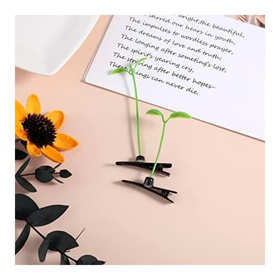 DOITOOL 50 Pcs Bean Sprout Hair Clips, Cute Leaf Hair Pins, Grass Plant Hair Accessories for Kids Adults, Party, Cosplay, Festival, Photo Props,