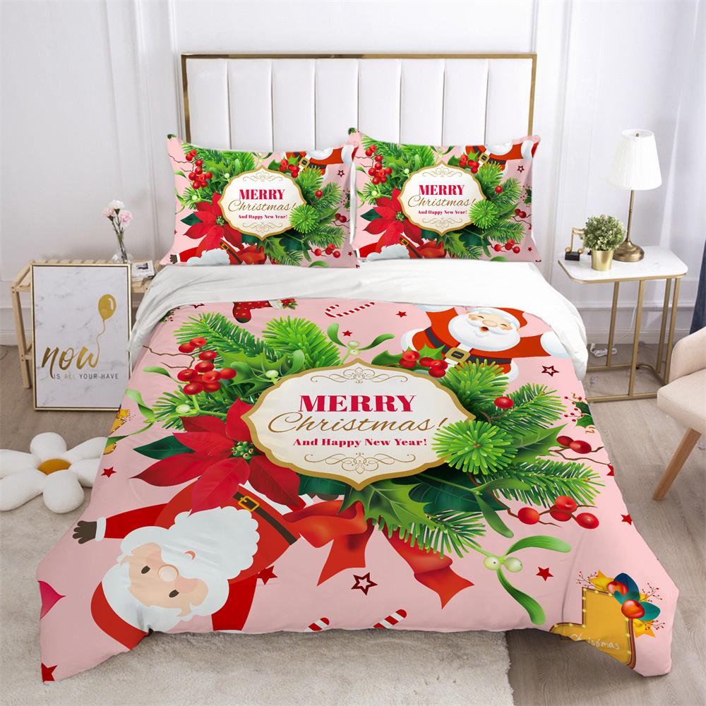 Merry Christmas Duvet Cover Sets Beautiful Printing Fashion Pillowcase Girl Bedding Suit Twin Size Home Textiles