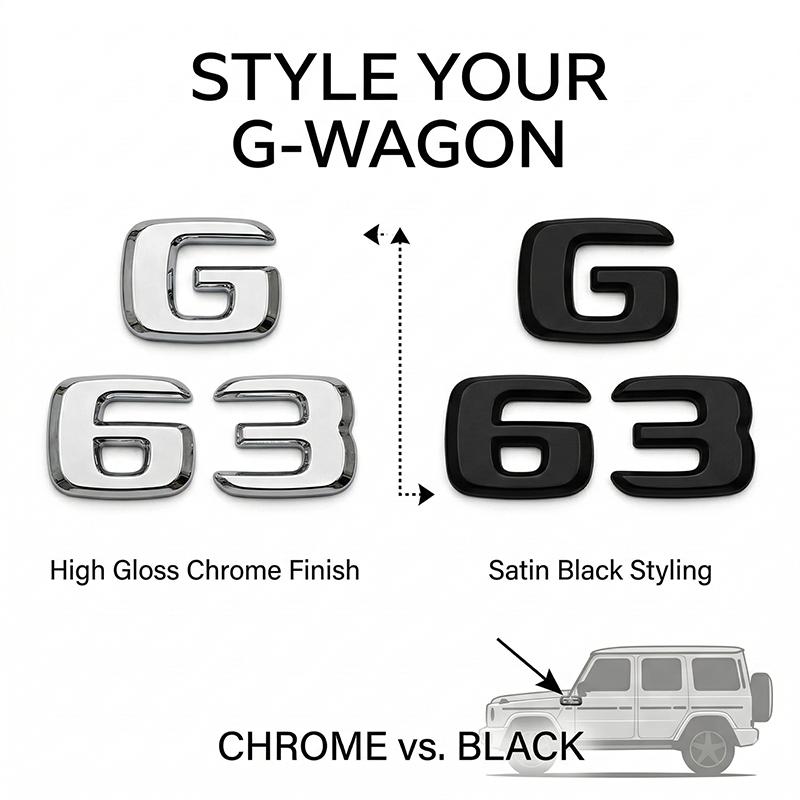 3D Car Rear Trunk Letters Emblem G63 G55 G65 Badge Logo Sticker For Mercedes Benz G Class W463 AMG Styling Accessories Black