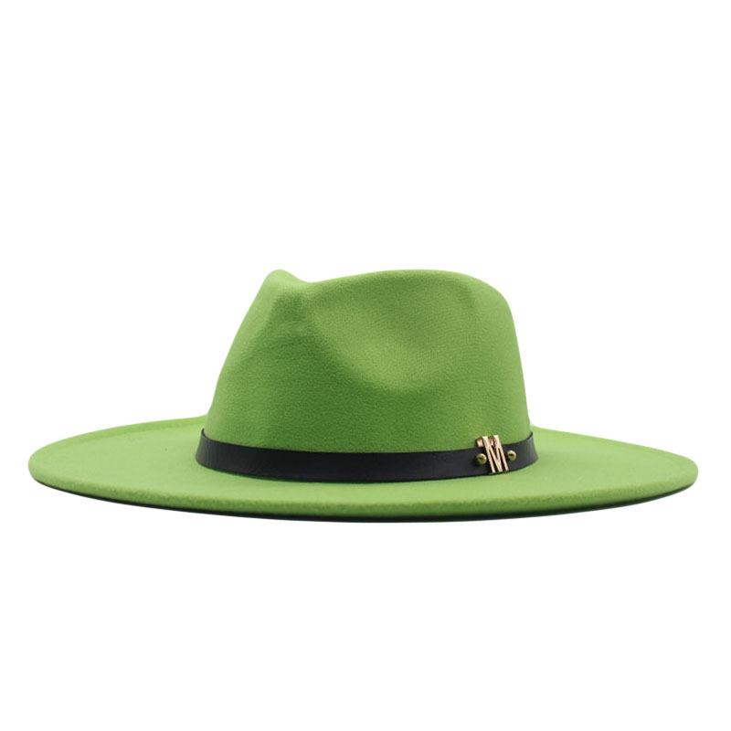 Europe, America, Autumn and Winter New M Standard Big Eaves Peach Heart Concave Convex Top Fashion Flat Top Hat Women's Woolen Jazz Hat