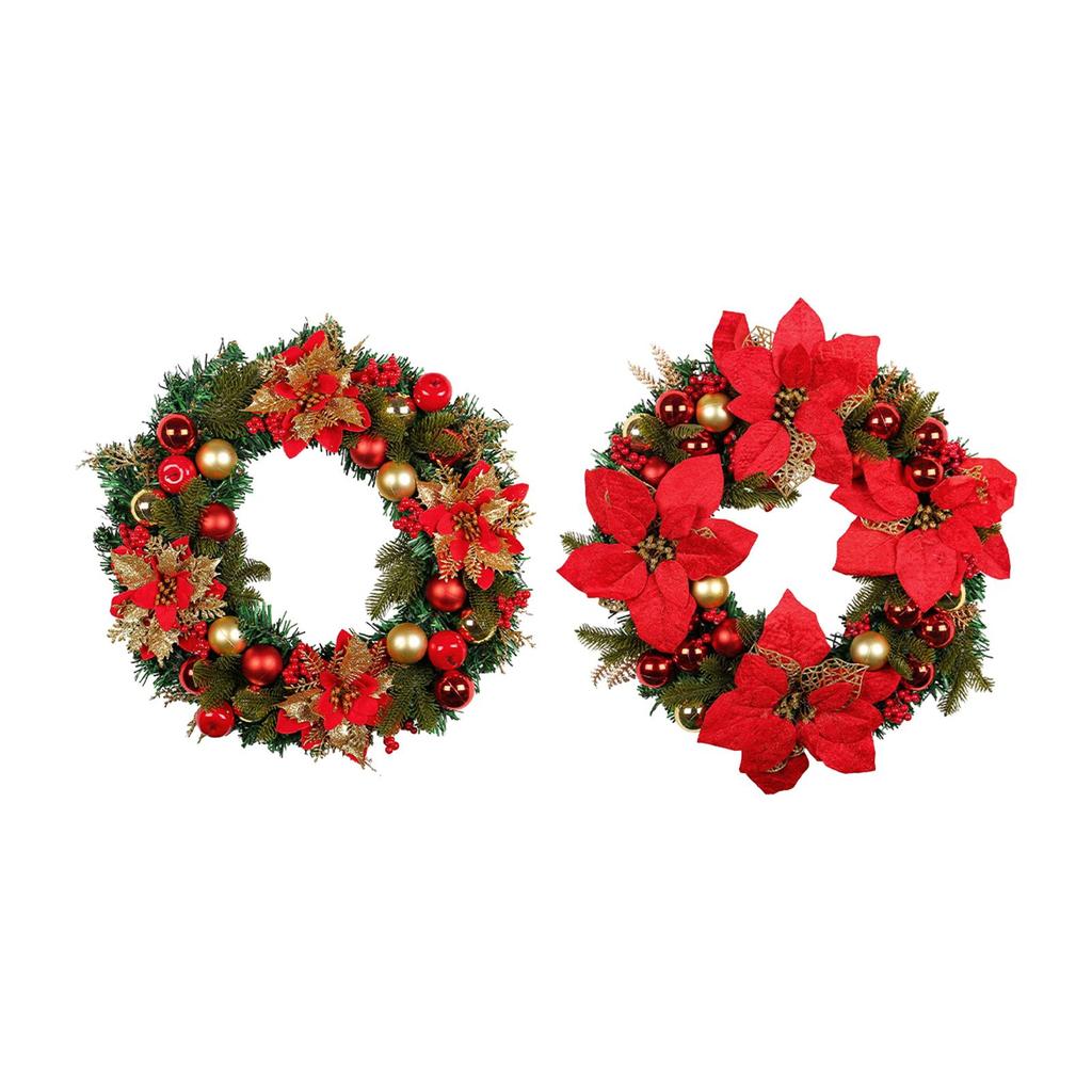 Christmas Wreath, 15.75 Inch Winter Holiday Christmas Decoration for Window