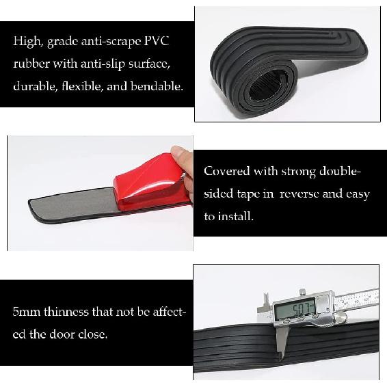 Car Rear Bumper Protector Guard, Universal Rubber Scratch Resistant Trunk Door Entry Guards Accessory Trim Cover, Scratch-Resistant Boot Sill