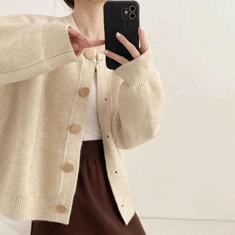 Maglioni Cappotto Cardigan da Donna Invernali Oversize Pile Ispessito Monocolore Larghi Manica Lunga Maglia Maglioni Cappotto