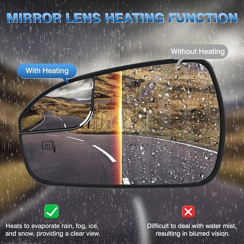 1PCS Replacement for Ford Fusion 2013- Car Side Heated Mirror Glass Rearview Mirror Lens Left /Right DS7Z17K707B DS7Z17K707F