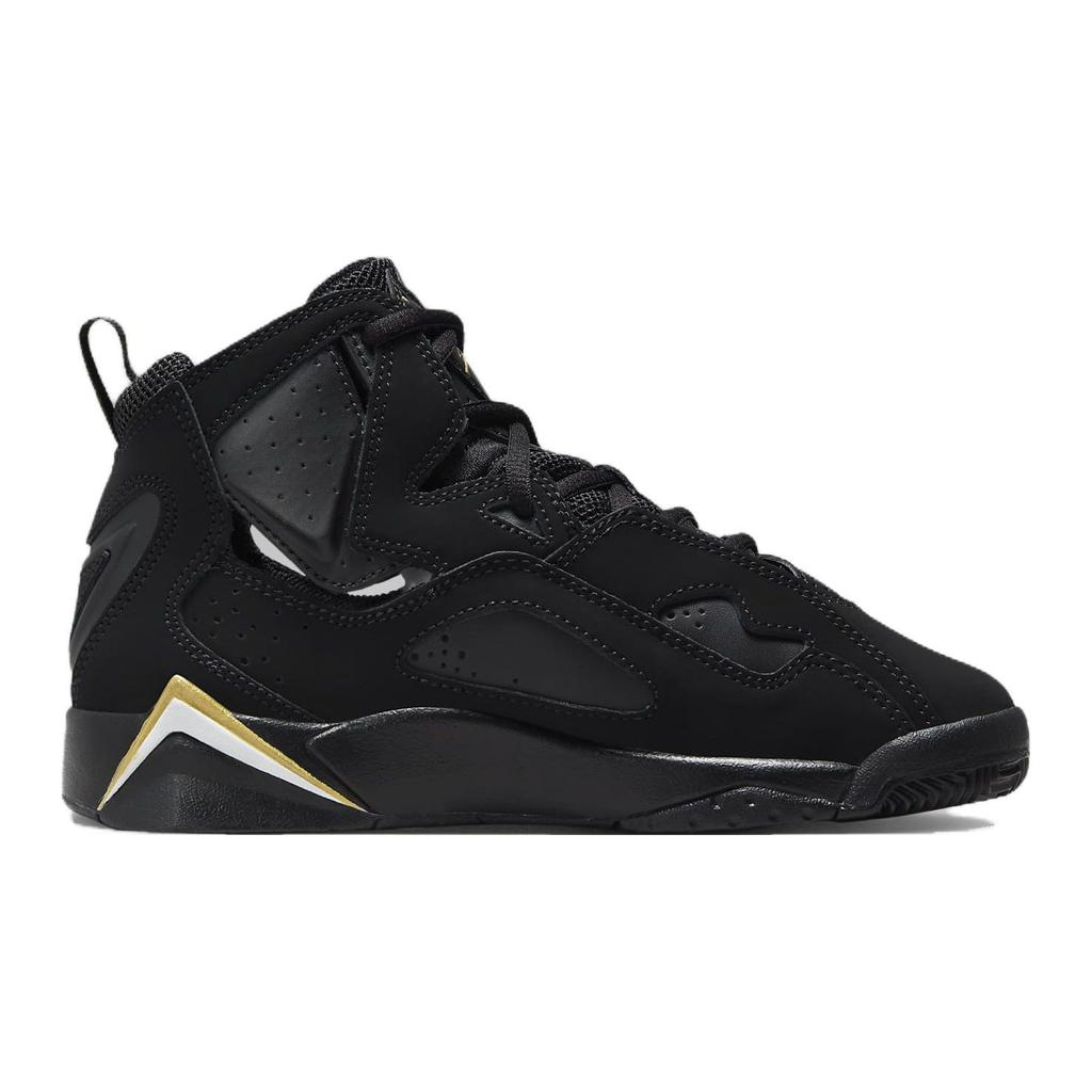 Air Jordan Jordan True Flight GS Black Metallic Gold 2023 Kids Sneakers White 343795-017