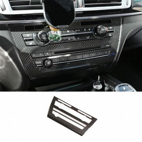 For BMW X5 X6 F15 F16 2014-2018 Dry Carbon Fiber Console AC Switch Panel Trim