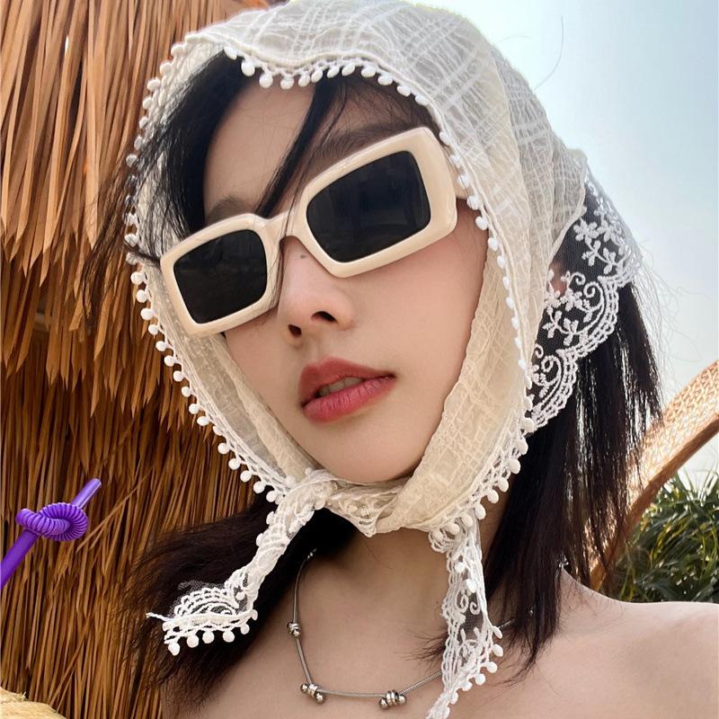 Women Triangular Scarf Summer Thin Sun Protection Lace Headscarf French Breathable Versatile Hair Band Funny Girl Cute Headscarf