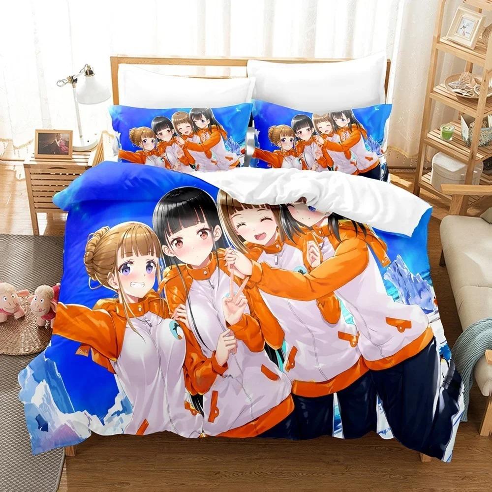 Anime A Place Further Than The Universe Bedding Set Single Twin Full Queen King Size Bed Set Adult Kid Bedroom Duvet cover Sets