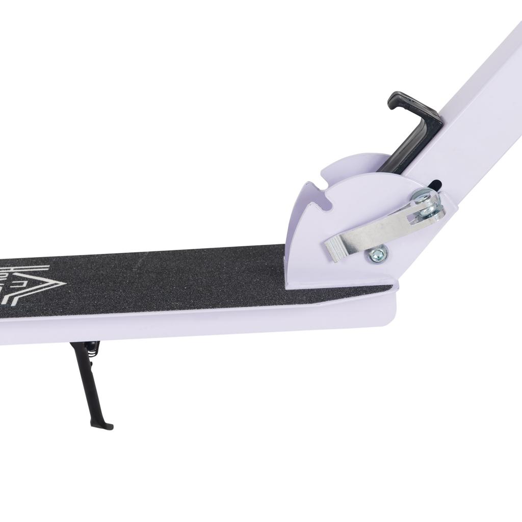 Folding Scooter for Children Ages 7-14, Kids Scooter with 4-Level Height Adjustable Handlebar and Brake, White