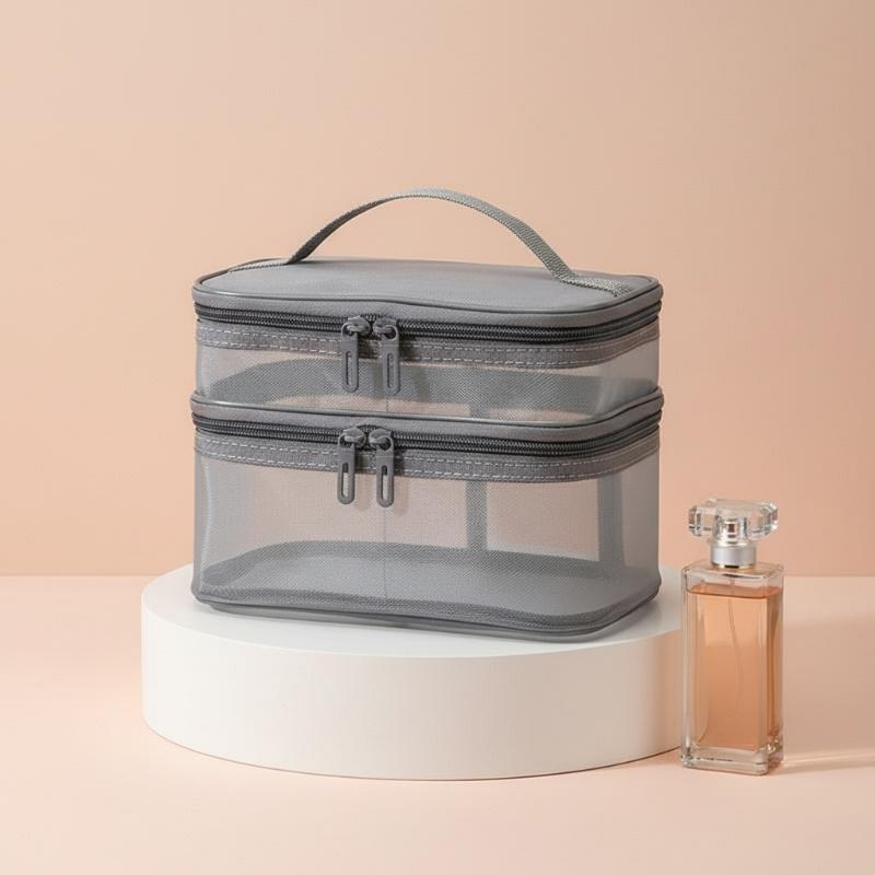 Portable Transparent Mesh Multi-purpose Travel Bag Large Capacity Toiletry Cosmetic Storage Organizer for All Occasions