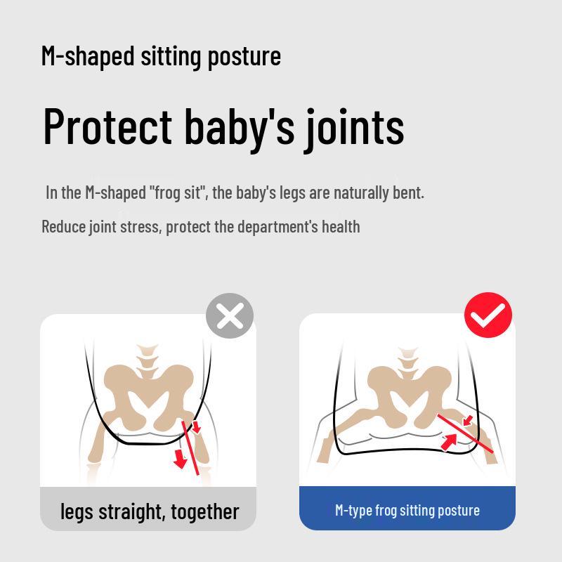 Lightweight 4-Season Baby Carrier with Waist Stool - Multifunctional, Two-Way, Hands-Free Design