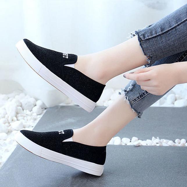 Dámské letní lehké boty Dámské prodyšné látkové ploché boty Protiskluzová měkká podrážka Všestranné protiskluzové ležérní boty