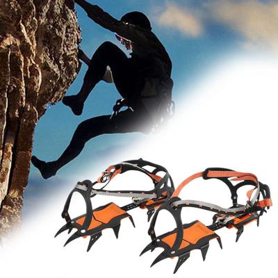12 Tooth Professional Crampons Outdoor Rock Climbing Ice Fishing Snow Skid Shoe Cover Mountaineering Skid Gear 12 Teeth