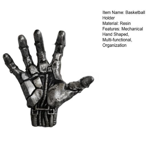 Basketball Holder Mechanical Hand Shaped Ball Holder for Basketball Soccer Volleyball Wall Mount Sports Ball Display Organizer for Room Garage