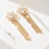New European and American Tassel Full Diamond Earrings Wedding Earrings Fashionable Party Earrings