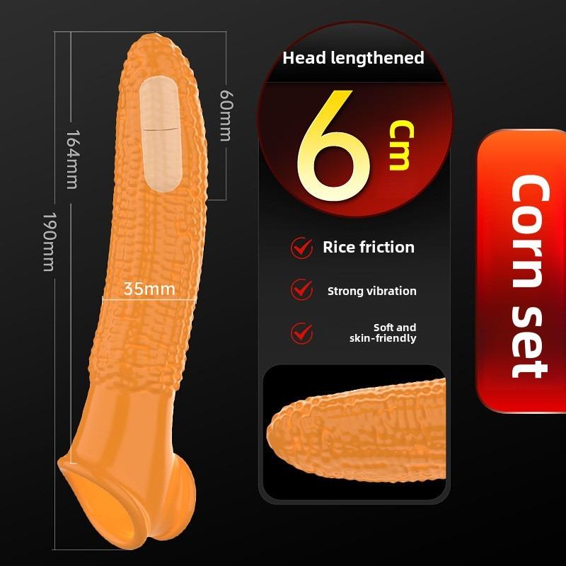 Corn Cucumber Banana Fruit and Vegetable Wolf Teeth Condom Lengthening Vibration Silicone Condom Prick Condom Penis Condom Erotic Sex Products